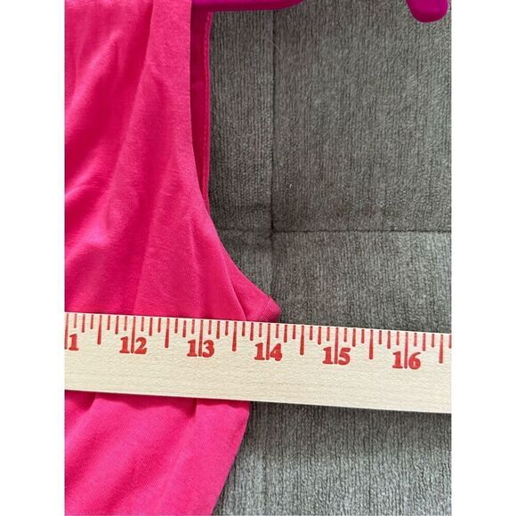 Bebe Faux Wrap Plunge Neck Mini Dress Pink Sz XS - Picture 11 of 12